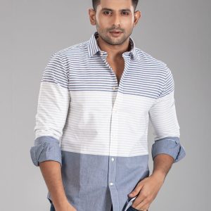 Casual Colorblock Cotton Shirt
